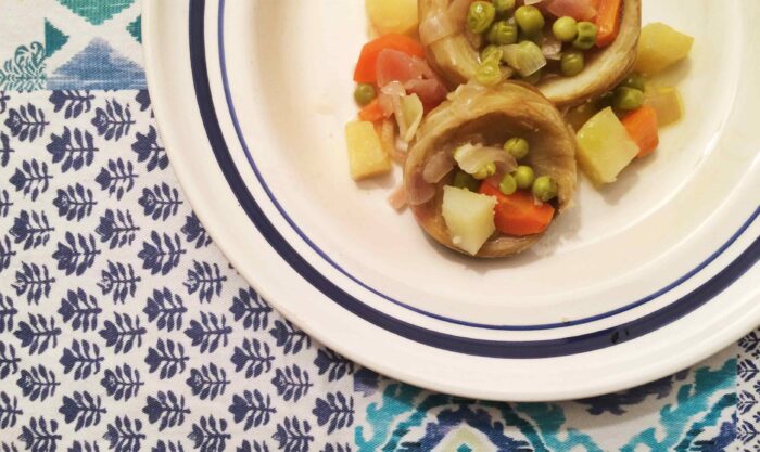 Artichoke Hearts with Peas, Carrots <i>&</i> Potatoes