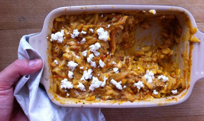Baked Orzo with Saffron