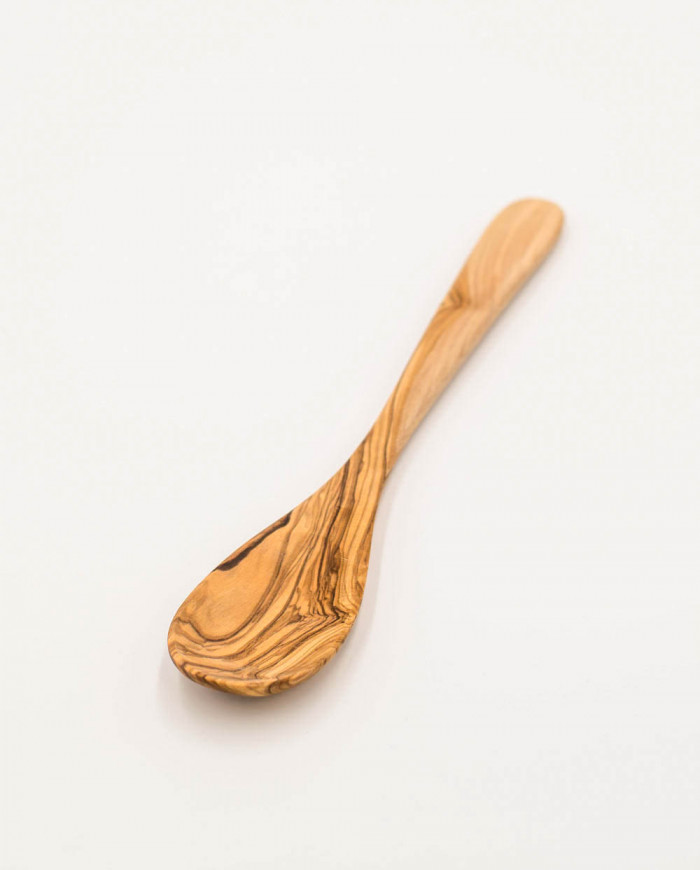 Scanwood Olive Wood Spoon 3 Curved Handle Serving Spoon Set 8.4 10 12 