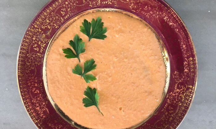 Roasted Red Peppers Dip with Mastic Oil